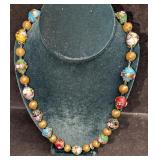 Vintage Italian Murano Colorful Art Glass Bead Nec