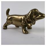 Vintage Solid Brass Figure Dachshund Dog Mini Figu