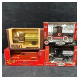 Die-Cast Coin Banks and Trucks Hershey Stroh Texac