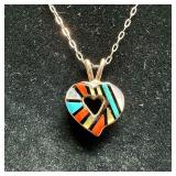 Angelena Laahty Silver Plated Heart Pendant Sterli