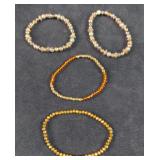 Four Metallic Plastic Beads Bracelets