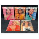 Five Vintage Cosmopolitan Magazines From 1980 (1)