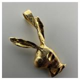 14K Bunny Playboy Style Gold Pendant W65