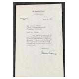 Signed Norman Cousins Saturday Review Letter