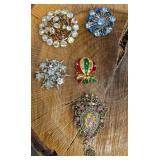 5 Vintage Rhinestone