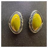 Sterling Silver Green Jasper Earrings