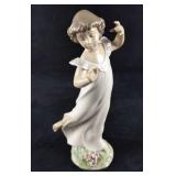 Retired Porcelain Lladro Violets Time Of Innocence