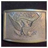 U.S. Officer's Belt Buckle Lapel Pin Brass War Mem