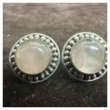 Quartz Sterling Silver Stud Earrings G63