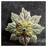 Black Hills 10K Gold Tri Colored Leaf Grape Vine C