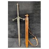 MHS Cutlery Fantasy Steel Sword With Leather Scabb