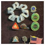 Assorted Vintage Brooch and Lapel Pin Lot of Nine