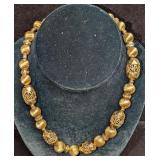 Vintage Monet Gold Tone Beaded Necklace