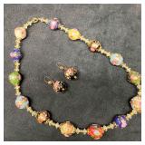 Venetian Murano Lamp Work Glass Multi Colored Roun