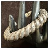 Heavy Gauge Sterling Silver 925 Cuff Bracelet Twis