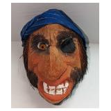 Carved Coconut Pirate Head Wall Art