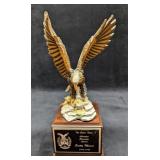 Large Eagle On Wood Base Award Mantlepiece