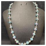 Murano Venetian Lamp Work Art Glass Light Blue Rou