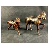 Set of (2) Leather Wrapped Horses Lot #2