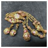 Art Glass Venetian Murano Lamp Work Copper Floral