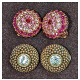 Two Pairs Of Joan Rivers Clip-On Gold-Tone Earring