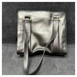 Dana Buchman Black Leather Tote Bag