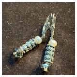 Quarts and Pearl Style Beaded Sterling Earrings SS