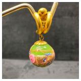 Murano Venetian Art Glass Lamp Work Dark Green Rou