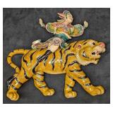 Vintage Hand Painted Ceramic Zhao Gongming With Ti