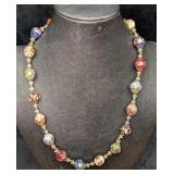 Vintage Italian Murano Art Glass Bead Necklace RTC