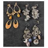 Four Pairs of Dangle Earrings