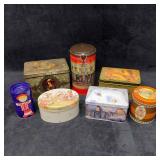 Collection of Vintage Collectible Tin Containers D