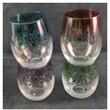 Four Stemless Wine Glasses