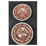 2 Vintage Fine China Spode Tower Rim Soup Bowls