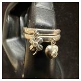 Four-Leaf Clover and Heart Charm Dangle Cubic Zirc