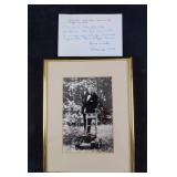 Peter De Vries Autographed Framed Photo And Note