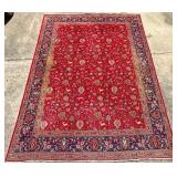 Vintage Persian Tabriz Animal Scene Rug