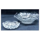 Two Vintage Moulded Glass Candy Dishes