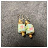 Murano Venetian Art Glass Lamp Work Light Blue Flo