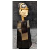 Vintage Hand Carved Painted Wooden Puppet Head Lad