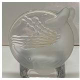 Retired Partylite Glass Whale Tealight Holder
