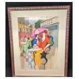 Framed Itzchak Tarkay S&N City Scene Print R42