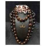 4pc Coffee Bean Themed Mixed Beaded Costume Jewelr