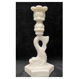 Vintage Westmoreland Milk Glass Koi Fish Candle Ho