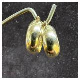 14K Gold Teardrop Chunky Hoop Earrings M85
