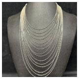 Milor Italy 925 Sterling Silver Graduated Length M