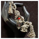 Faux Stone Dangle Charm Puff Mariner Chain Link Br