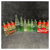 Vintage Coca Cola Green Hue and Clear Glass Bottle