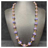 Venetian Murano Lamp Work Art Glass Dark Blue Flow