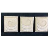 (3) Plaster and Wood Swirl House Decorations